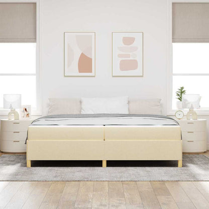 Letto a molle con materasso Bianco e crema 200 x 200 cm Tessuto - homemem39