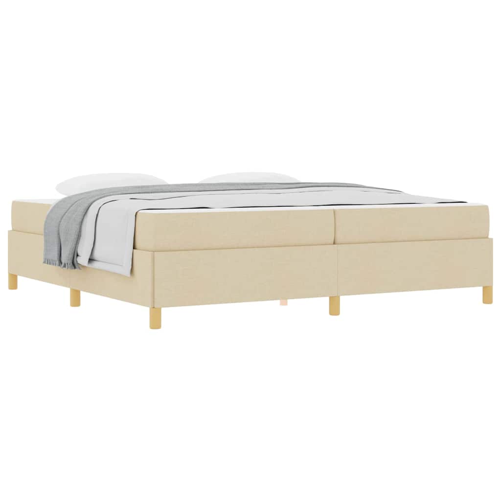 Letto a molle con materasso Bianco e crema 200 x 200 cm Tessuto - homemem39