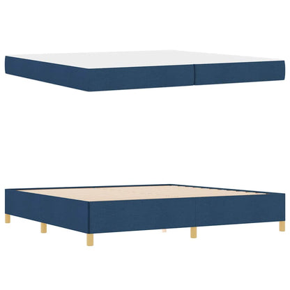 Letto a molle Blu e blu scuro e bianco 200 x 200 cm Tessuto - homemem39