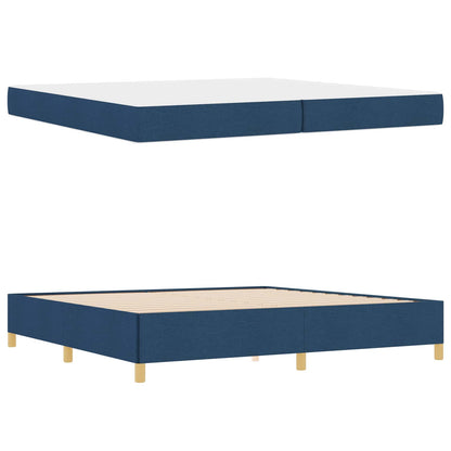 Struttura del letto con materasso Blu 200 x 200 cm Tessuto | homemem39