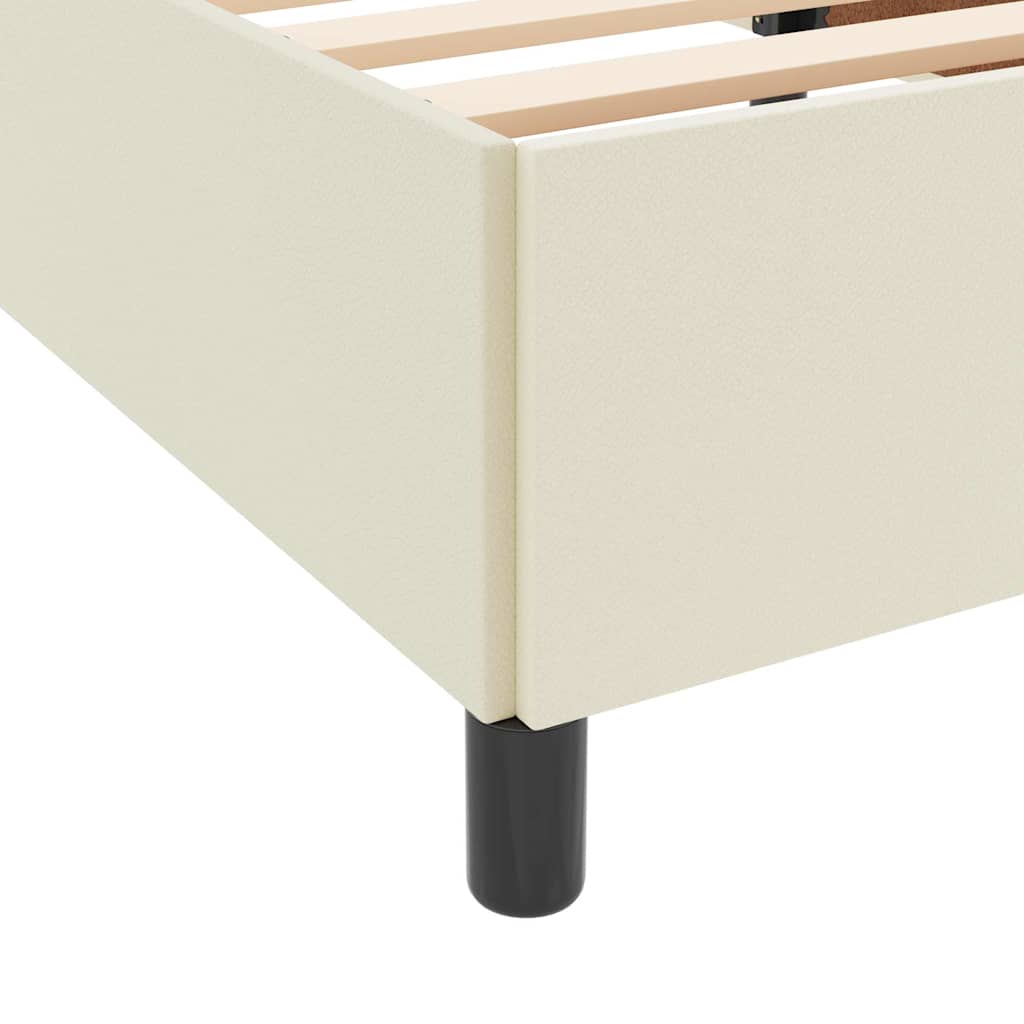 Struttura del letto con materasso Crema 80 x 200 cm Tessuto | homemem39