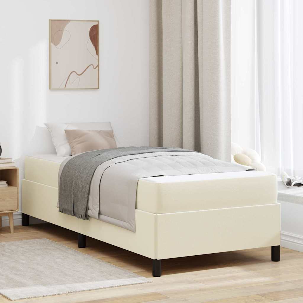 Struttura del letto con materasso Crema 80 x 200 cm Tessuto | homemem39