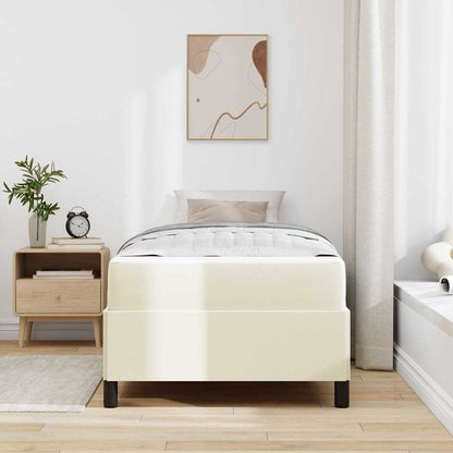Struttura del letto con materasso Crema 80 x 200 cm Tessuto | homemem39