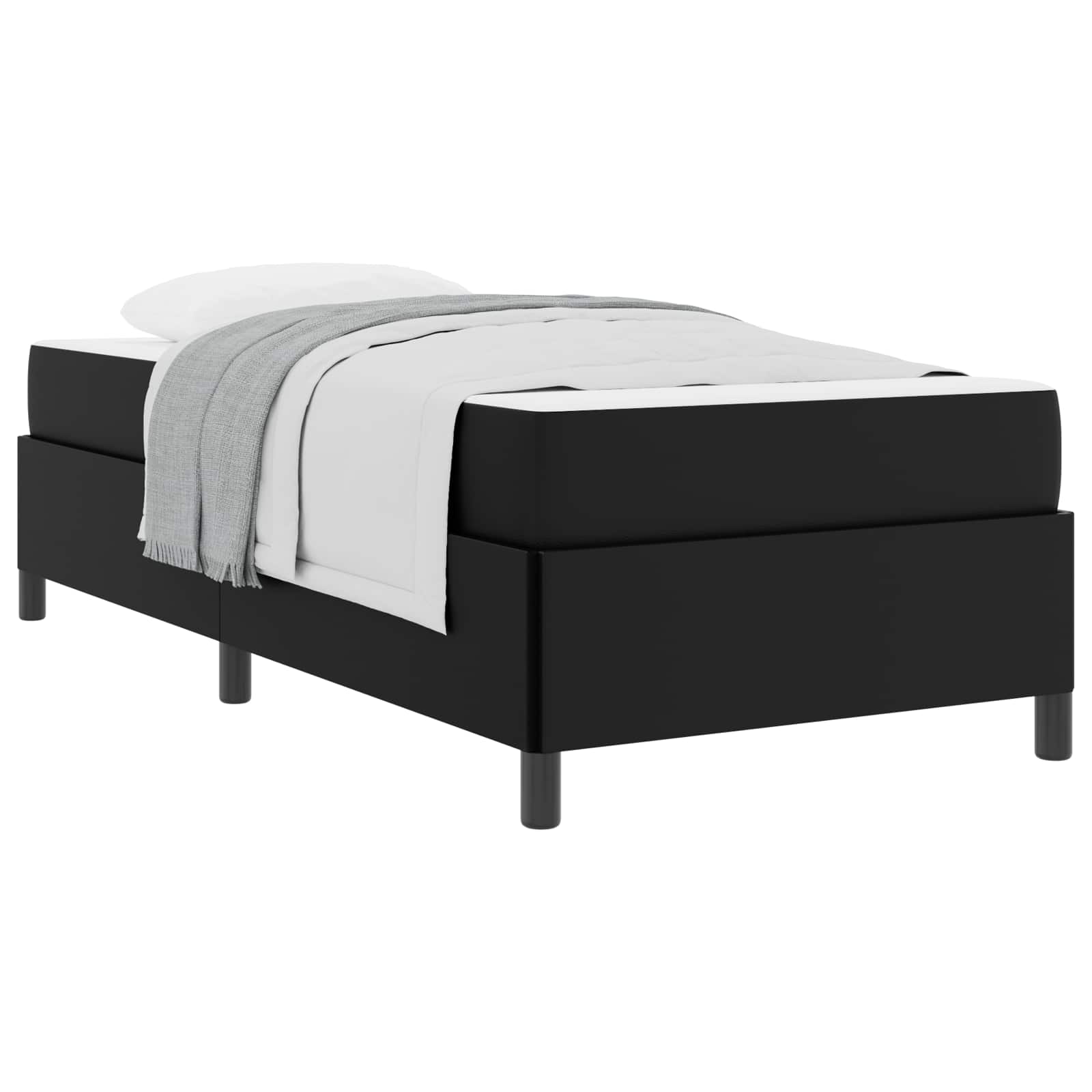 Struttura del letto con materasso Nero 90 x 190 cm Tessuto | homemem39