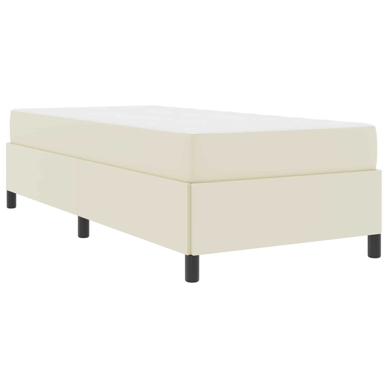 Struttura del letto con materasso Crema 90 x 190 cm Tessuto | homemem39