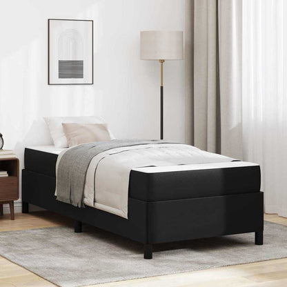 Struttura letto con materasso Nero 90 x 200 cm Pelle sintetica