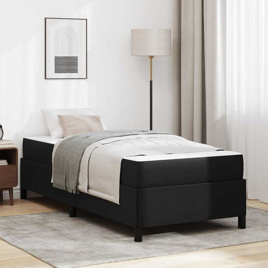 Struttura letto con materasso Nero 90 x 200 cm Pelle sintetica