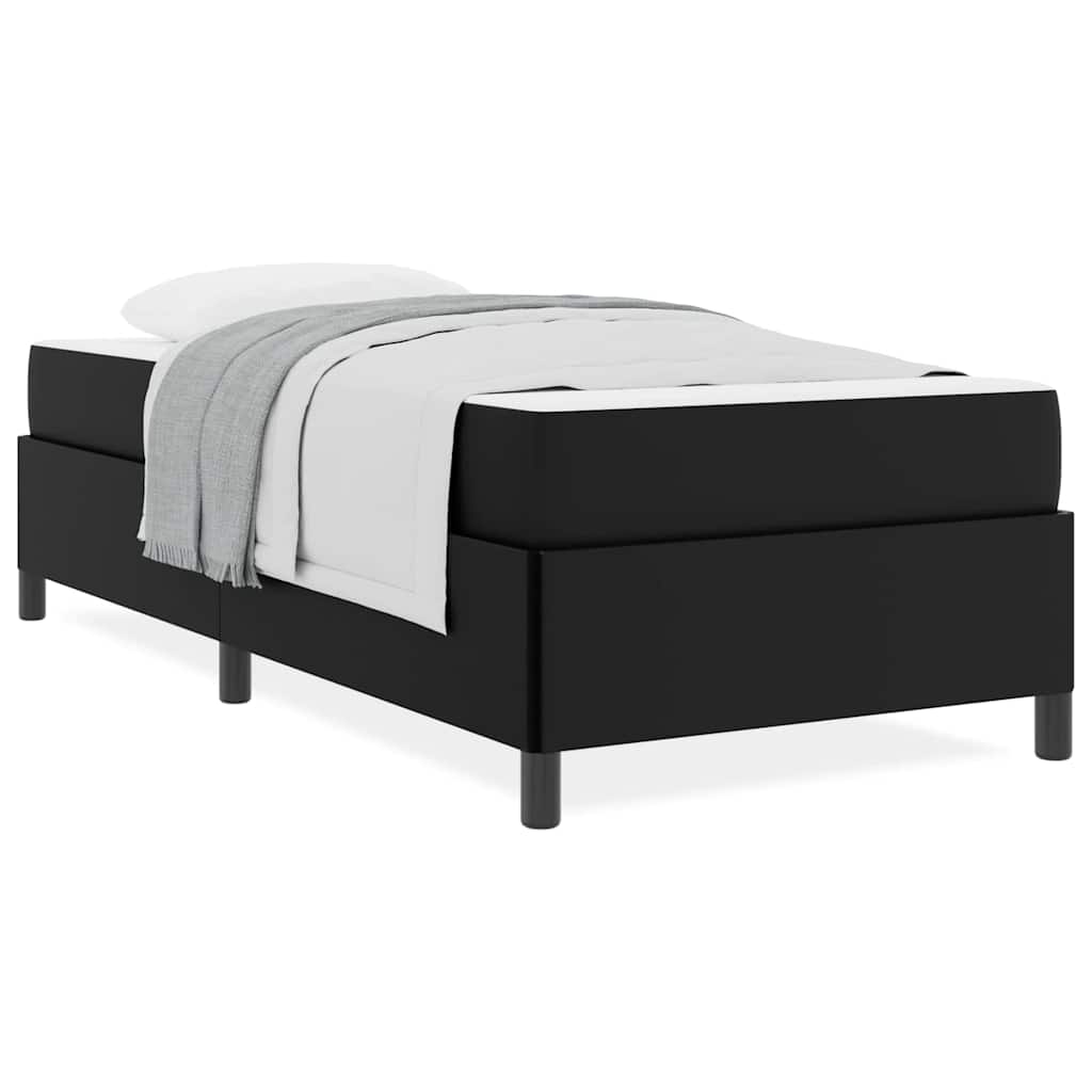 Struttura letto con materasso Nero 90 x 200 cm Pelle sintetica
