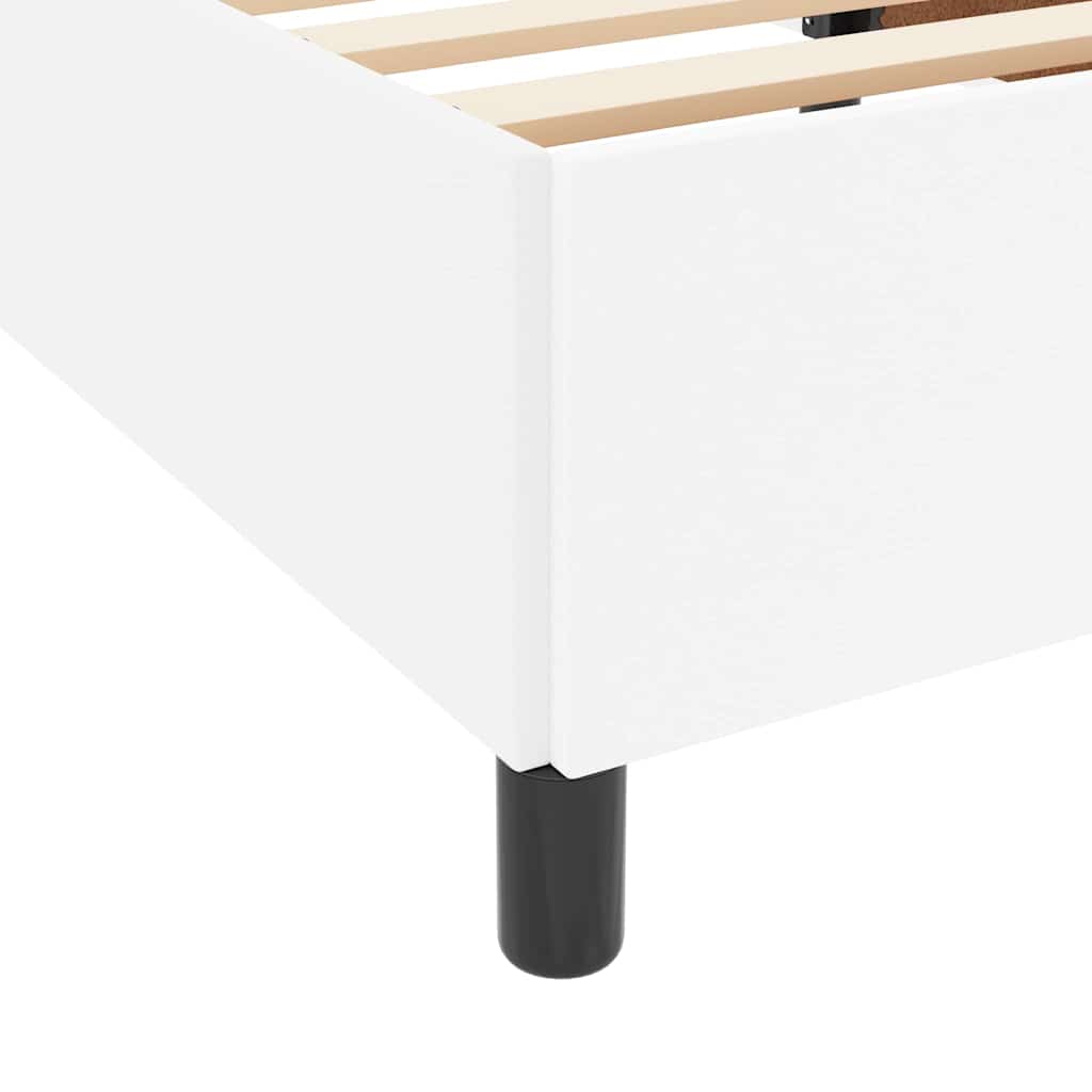 Struttura del letto con materasso Bianco 90 x 200 cm Tessuto | homemem39