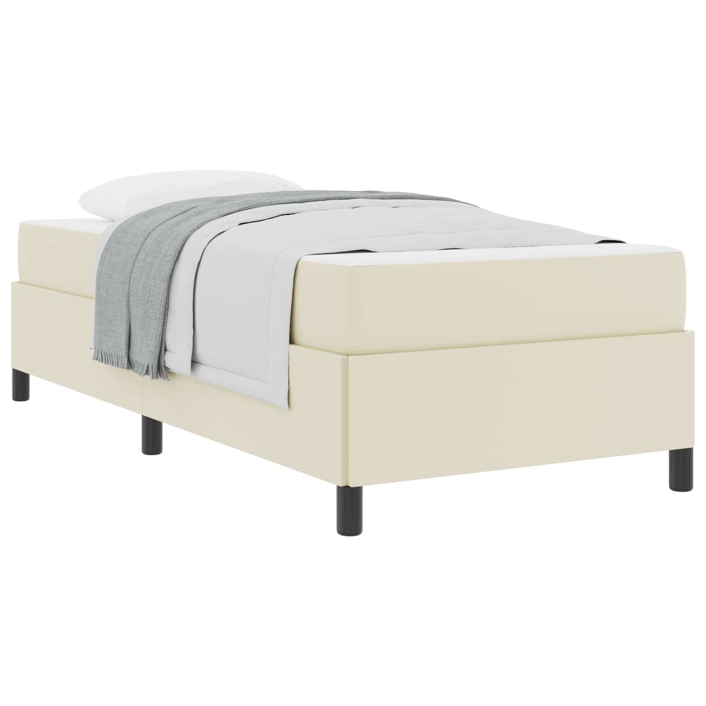 Struttura del letto con materasso Crema 90 x 200 cm Tessuto | homemem39