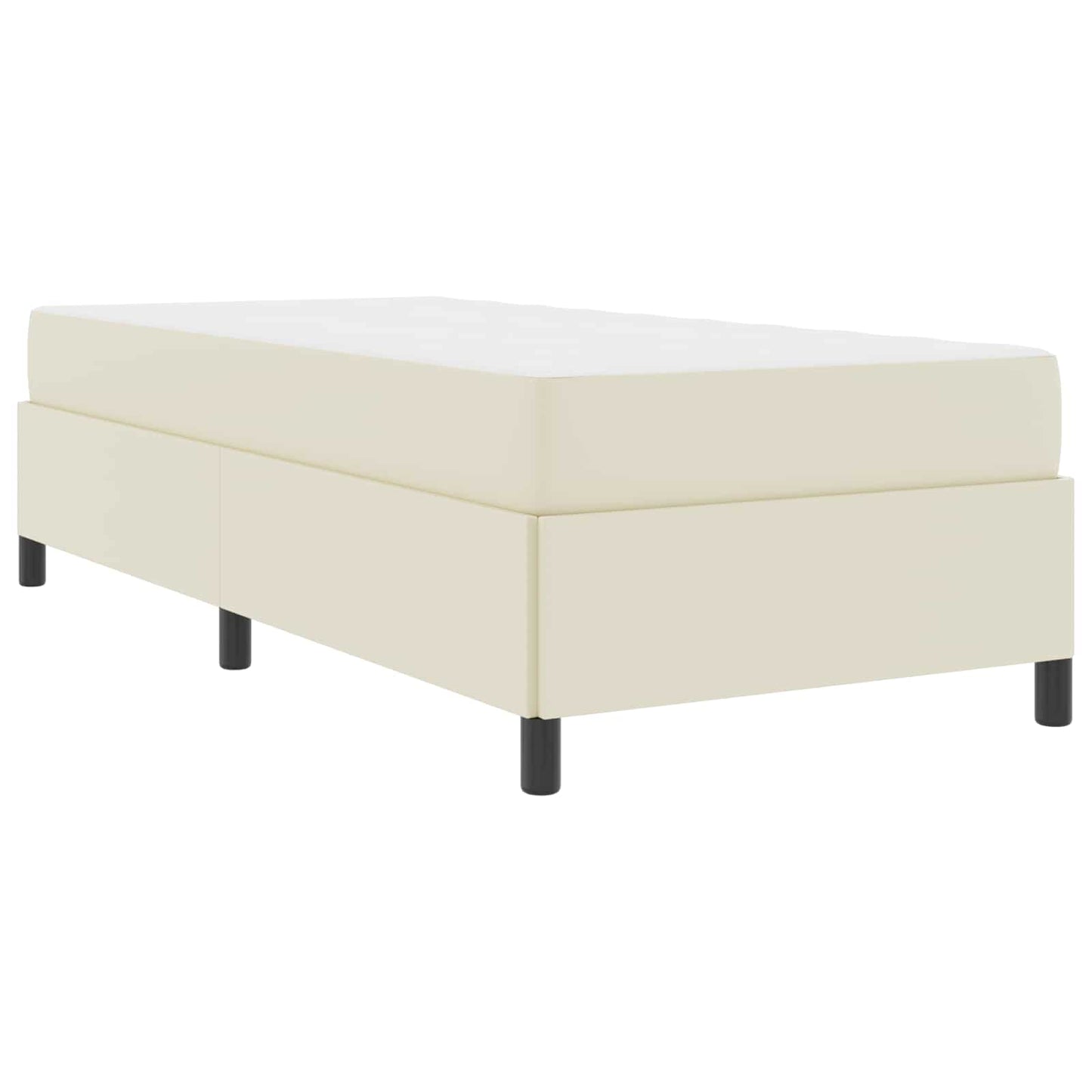 Struttura del letto con materasso Crema 90 x 200 cm Tessuto | homemem39