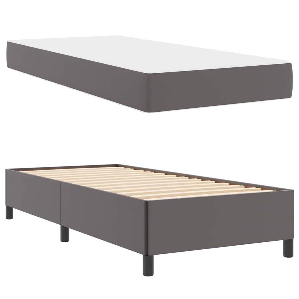 Struttura del letto con materasso Grigio 90 x 200 cm Tessuto | homemem39