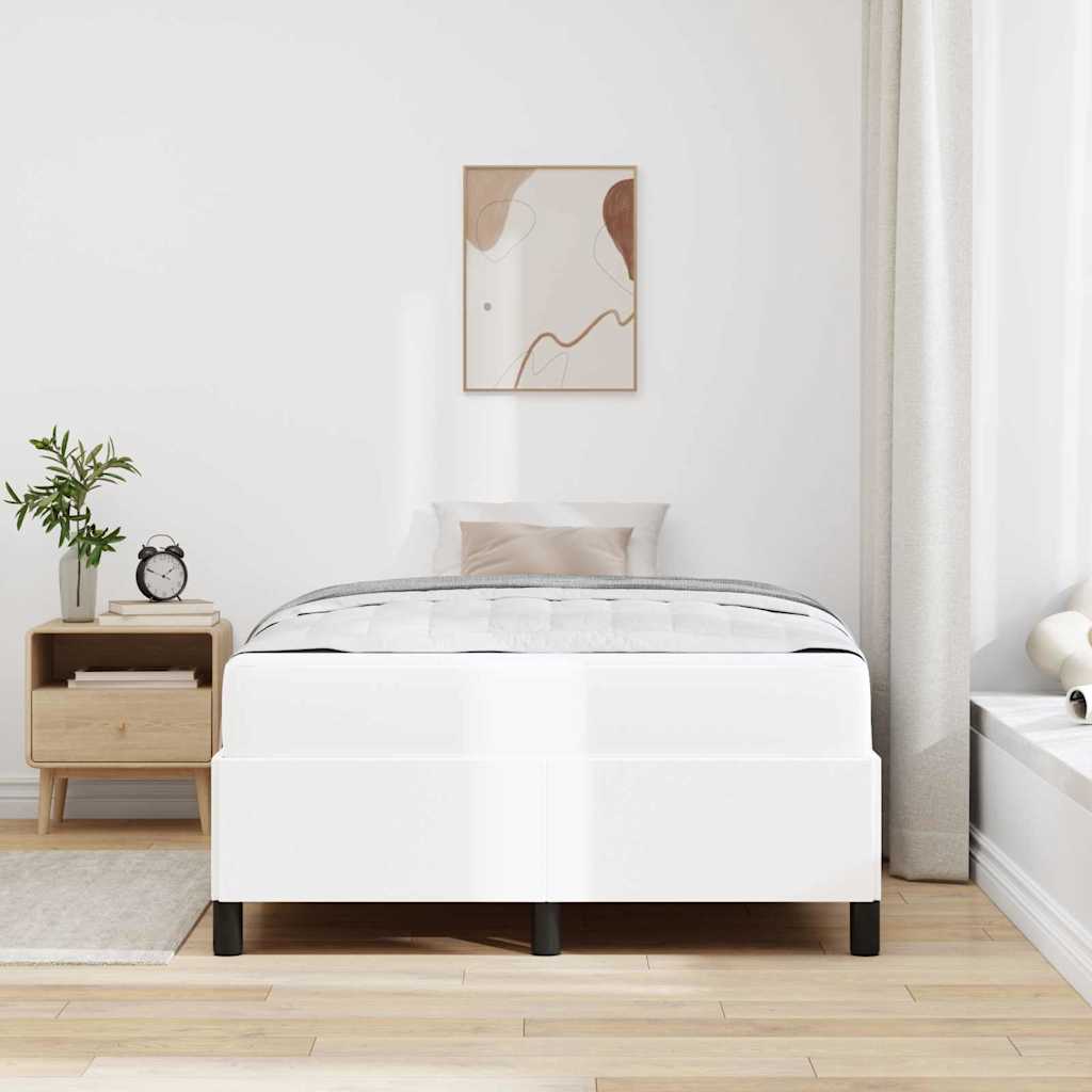 Struttura del letto con materasso Bianco 120 x 190 cm Tessuto | homemem39