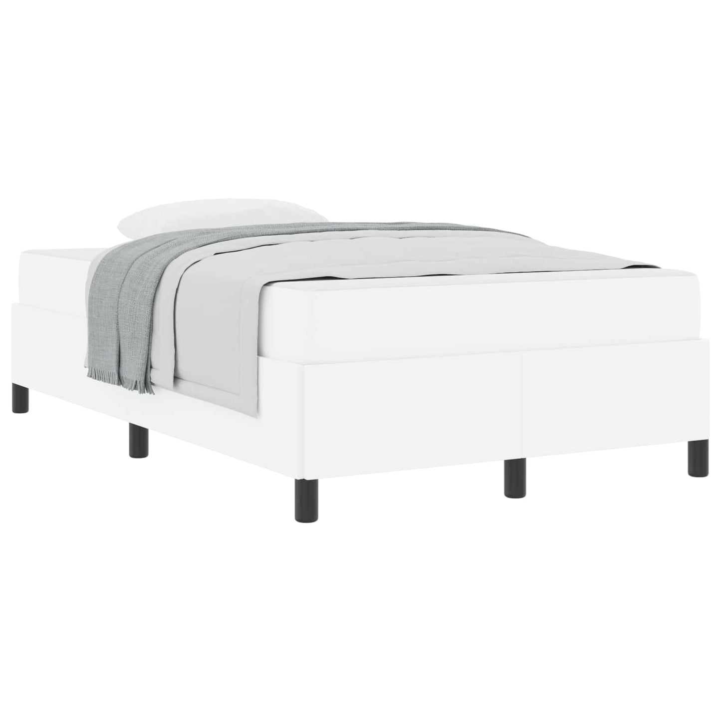 Struttura del letto con materasso Bianco 120 x 190 cm Tessuto | homemem39