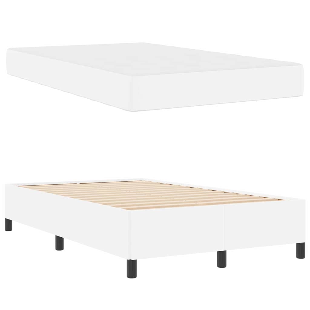 Struttura del letto con materasso Bianco 120 x 190 cm Tessuto | homemem39