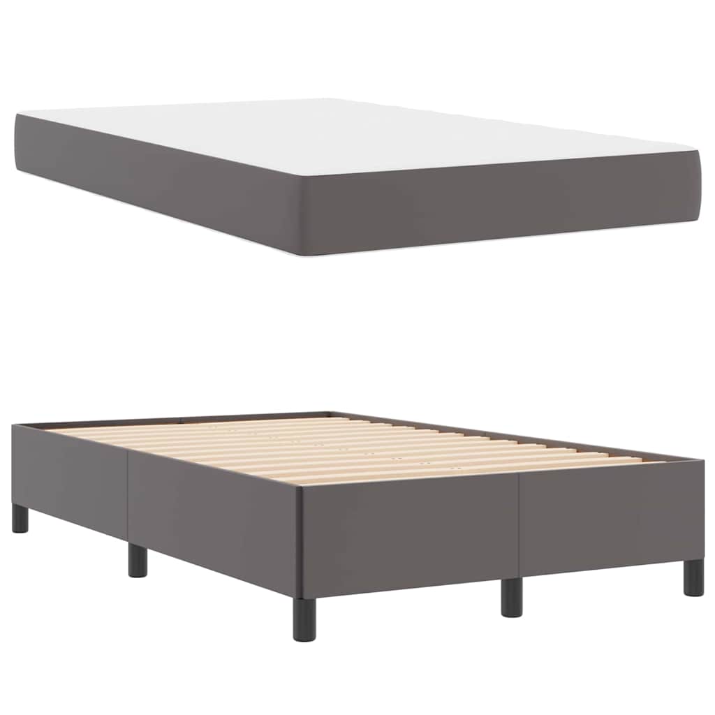 Struttura del letto con materasso Grigio 120 x 190 cm Tessuto | homemem39