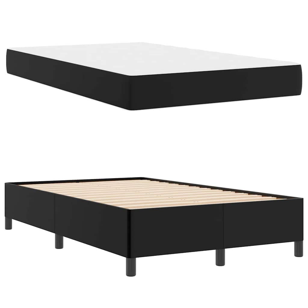 Struttura letto con materasso Nero 120 x 200 cm Pelle sintetica