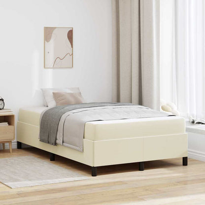 Struttura del letto con materasso Crema 120 x 200 cm Tessuto | homemem39
