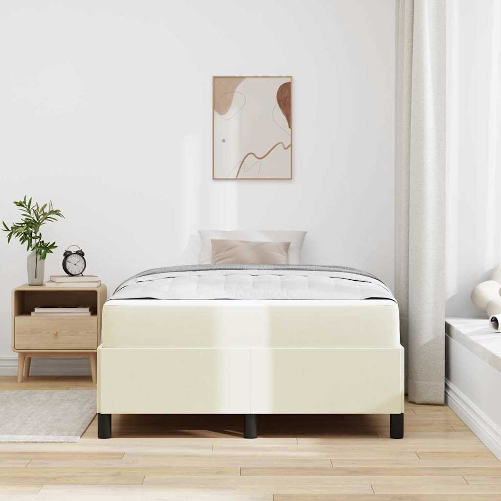 Struttura del letto con materasso Crema 120 x 200 cm Tessuto | homemem39