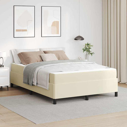Struttura del letto con materasso Crema 140 x 190 cm Tessuto | homemem39