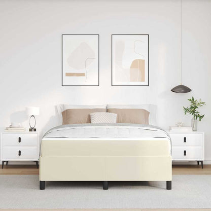 Struttura del letto con materasso Crema 140 x 190 cm Tessuto | homemem39
