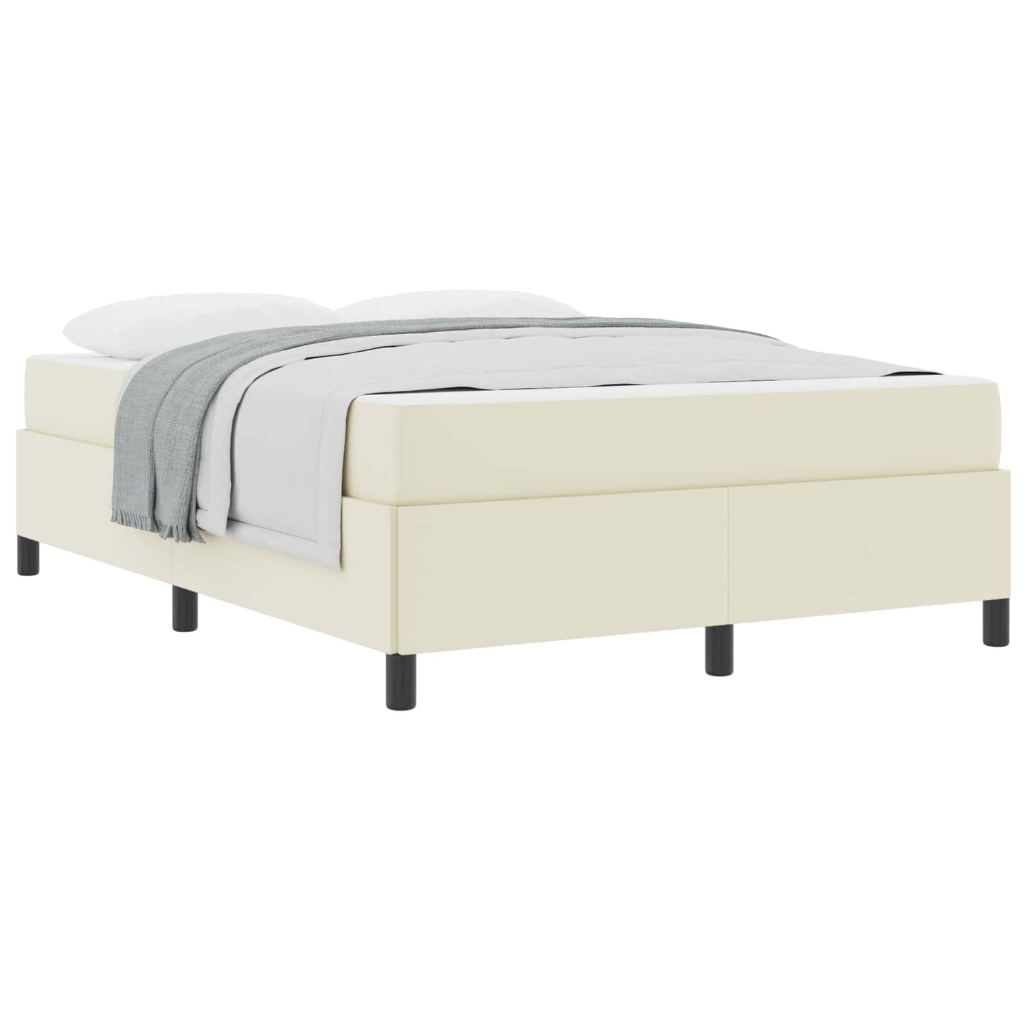 Struttura del letto con materasso Crema 140 x 190 cm Tessuto | homemem39