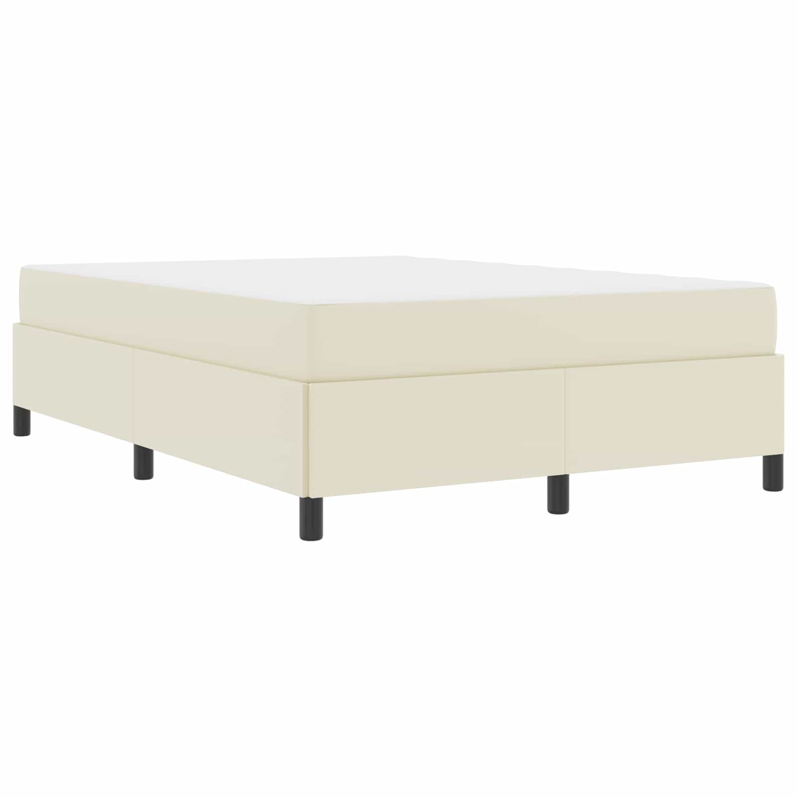 Struttura del letto con materasso Crema 140 x 190 cm Tessuto | homemem39