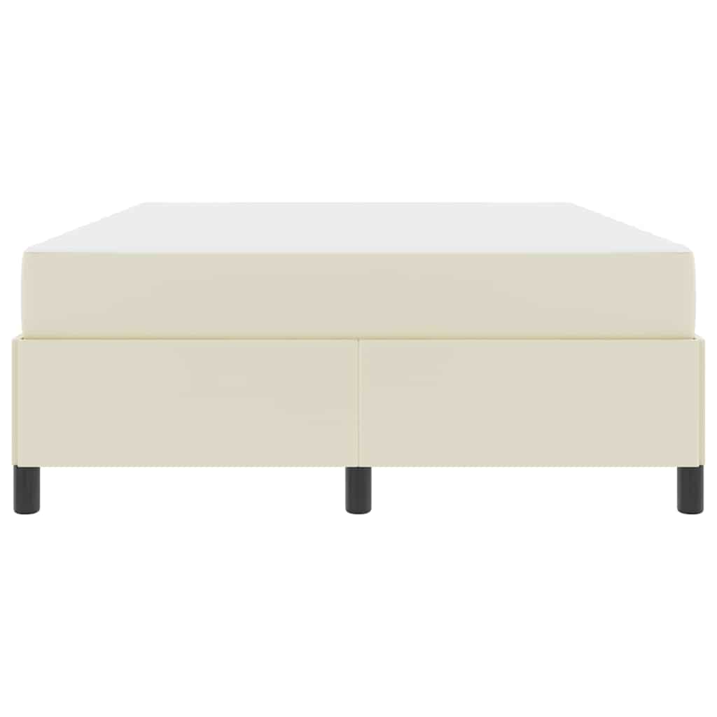 Struttura del letto con materasso Crema 140 x 190 cm Tessuto | homemem39