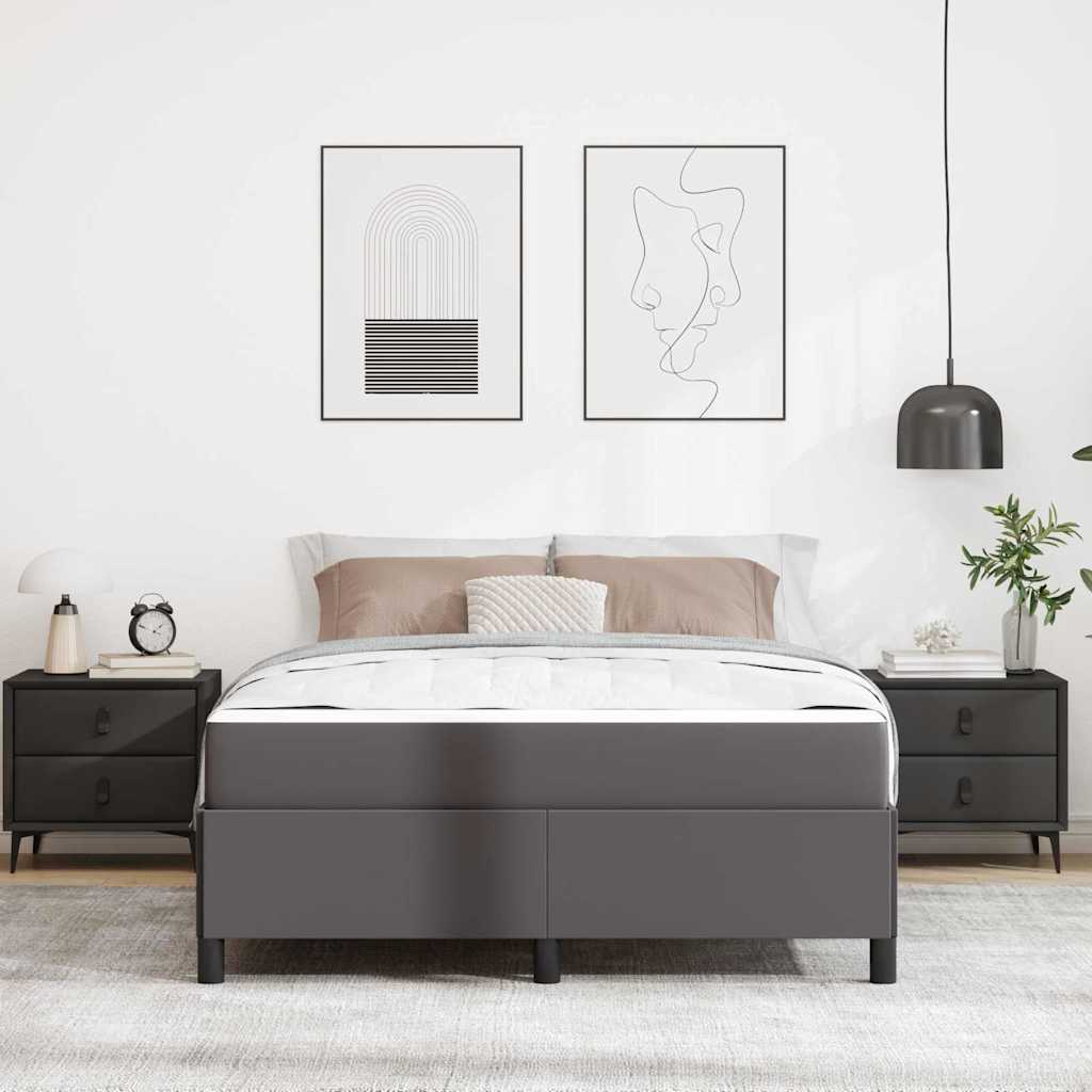 Struttura letto con materasso con materasso Grigio 140 x 190 cm - homemem39