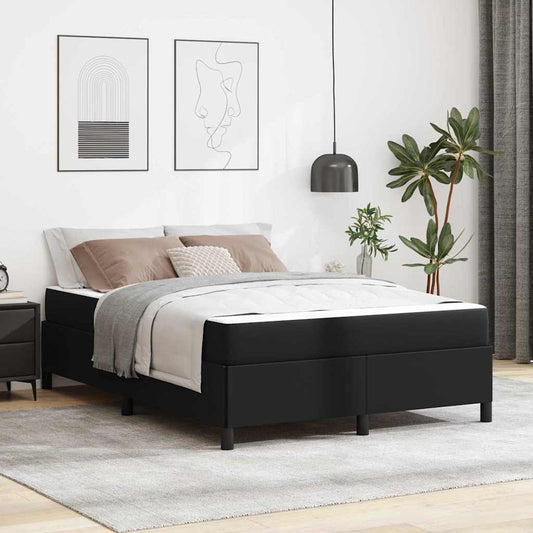Struttura letto con materasso Nero 160 x 200 cm Pelle sintetica