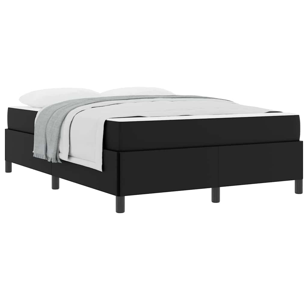 Struttura letto con materasso Nero 160 x 200 cm Pelle sintetica