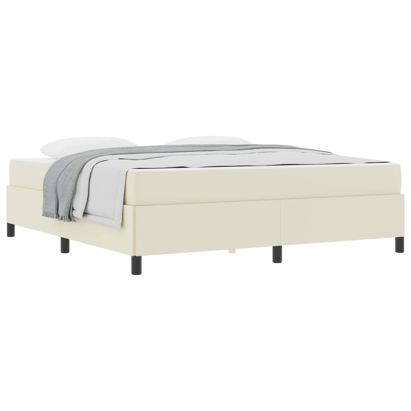 Struttura del letto con materasso Crema 180 x 200 cm Tessuto | homemem39