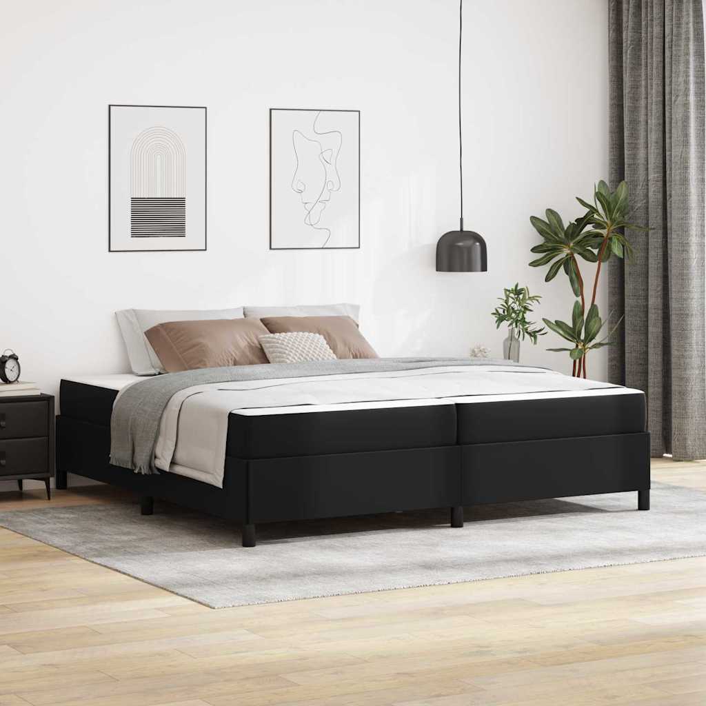 Struttura letto con materasso Nero 200 x 200 cm Pelle sintetica - homemem39