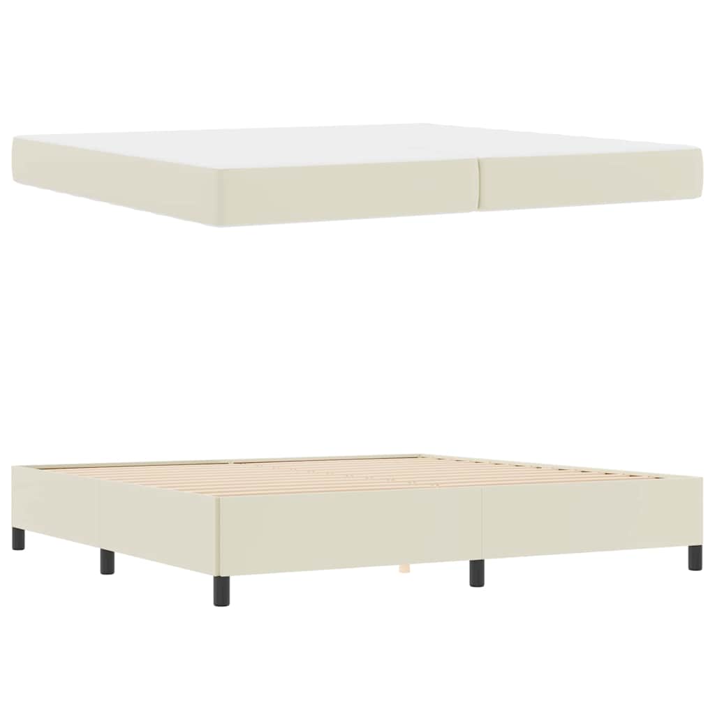 Struttura letto con materasso con materasso Crema 200 x 200 cm - homemem39