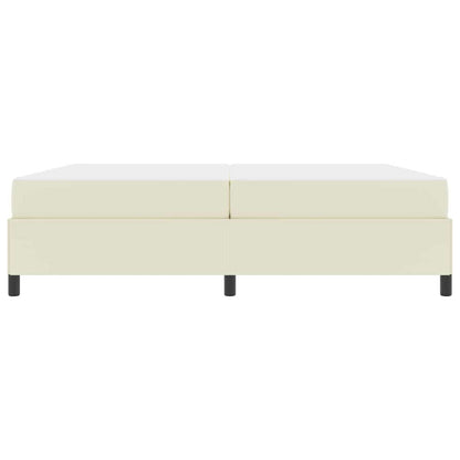 Struttura del letto con materasso Crema 200 x 200 cm Tessuto
