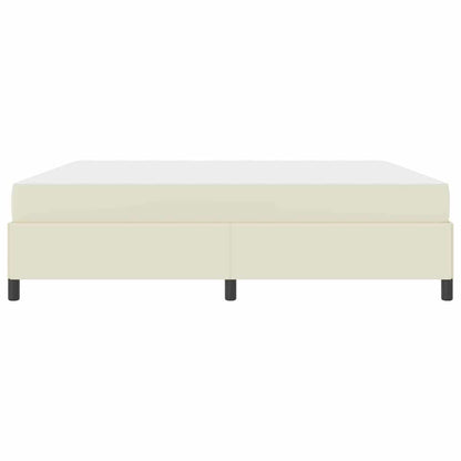 Struttura del letto con materasso Crema 200 x 200 cm Tessuto