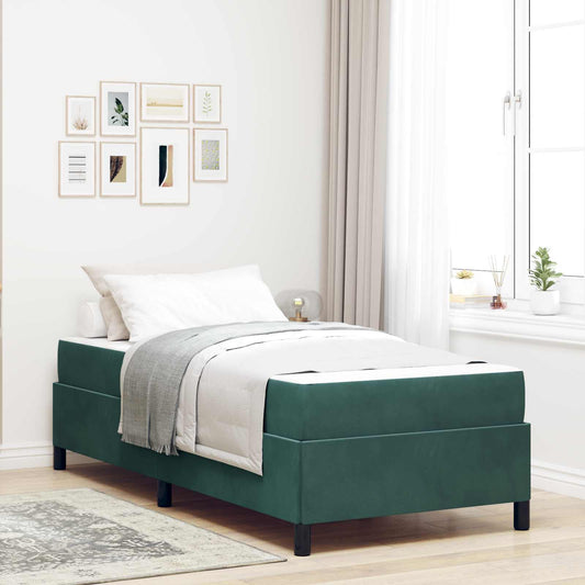 Struttura del letto Verde Scuro 90 x 200 cm Tessuto | homemem39