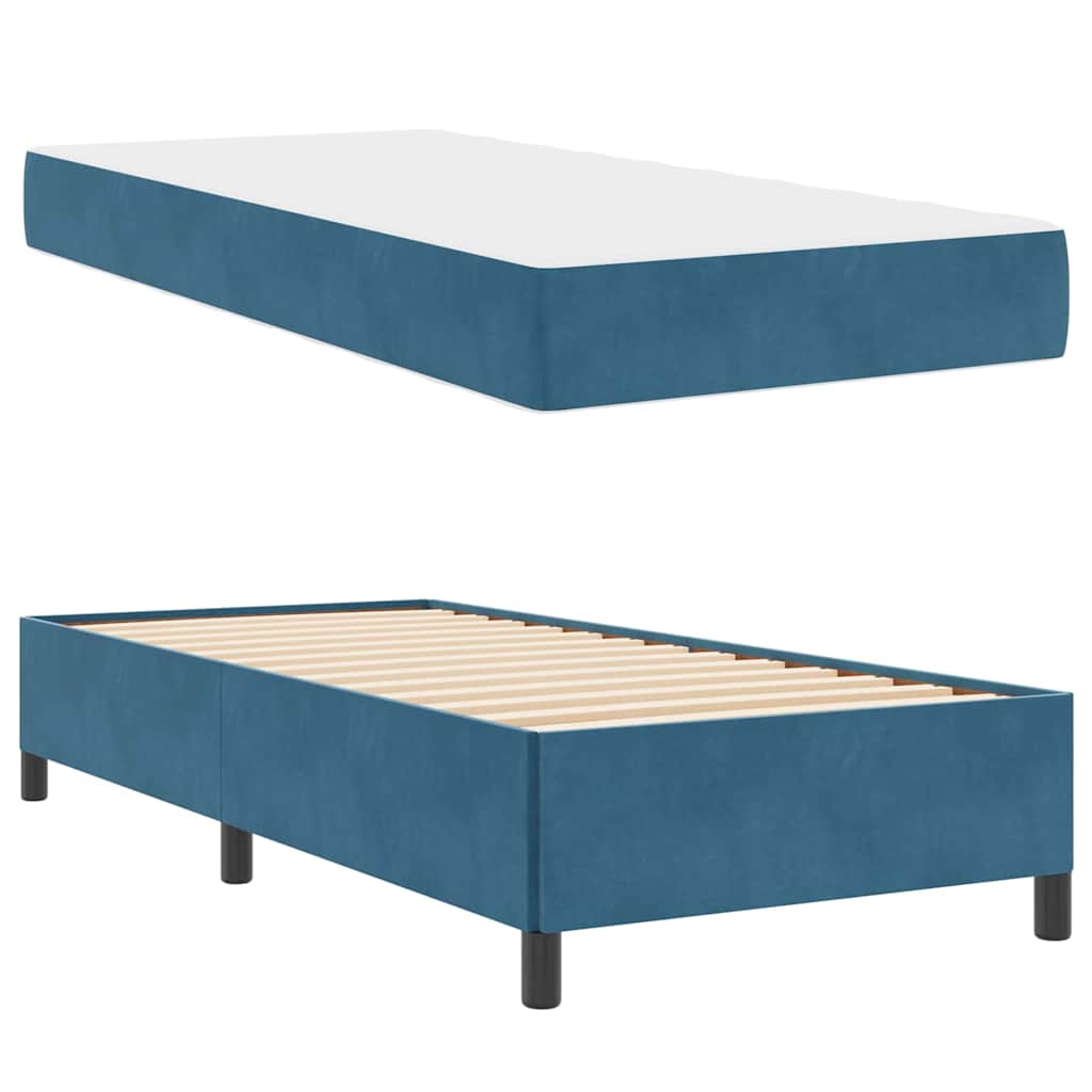 Struttura del letto Blu scuro e bianco 90 x 200 cm Velluto