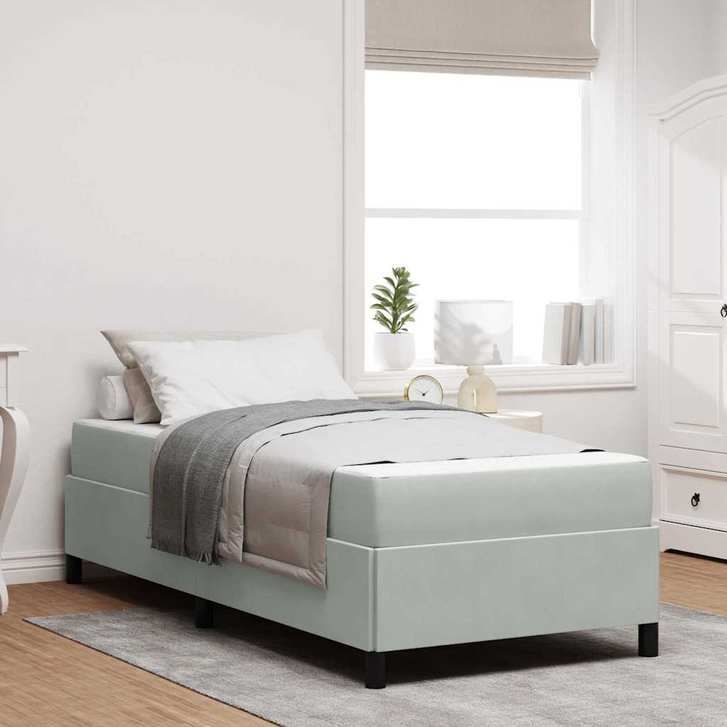 Struttura del letto Grigio chiaro, Grigio e Bianco 100 x 200 cm - homemem39