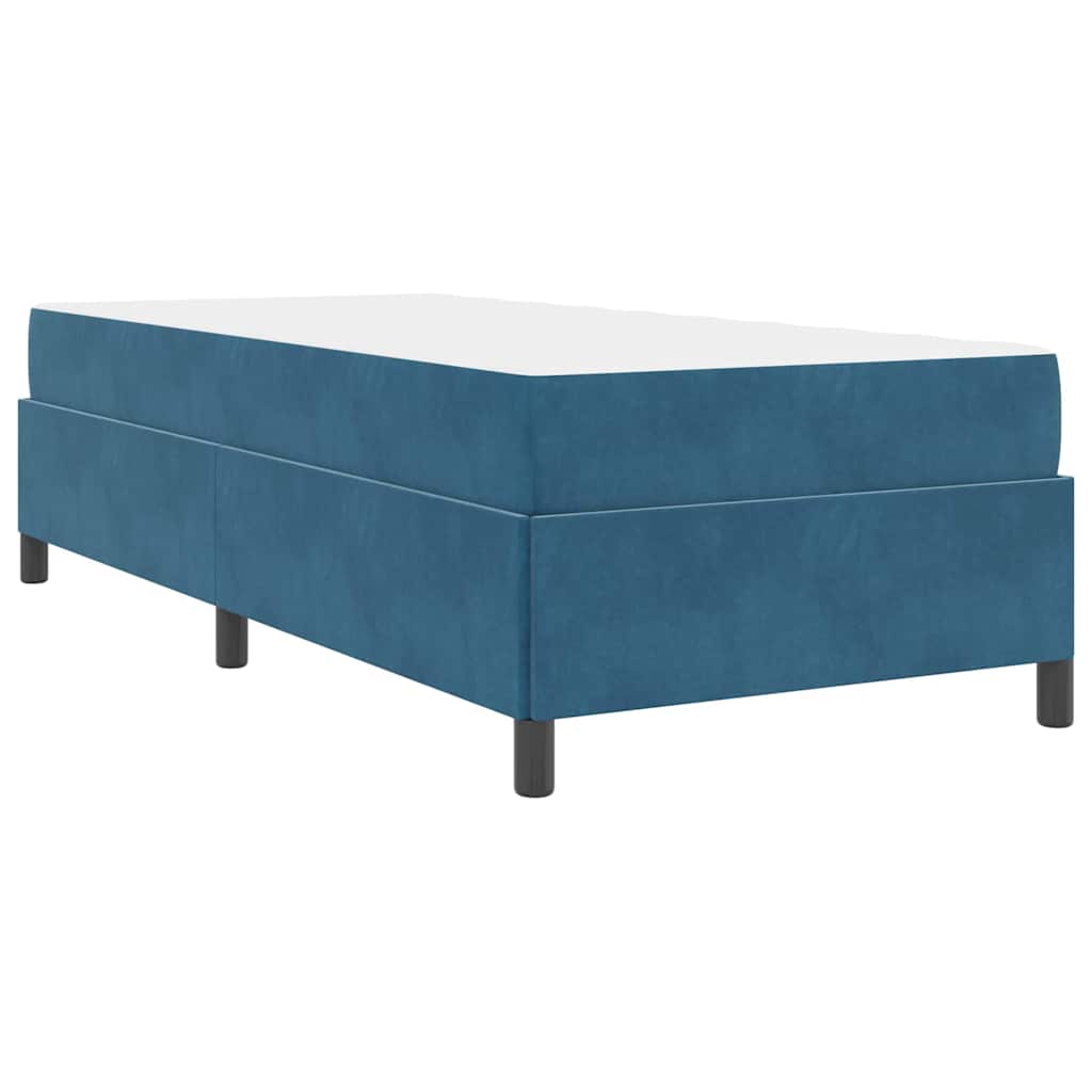 Struttura del letto Blu scuro e bianco 100 x 200 cm Velluto