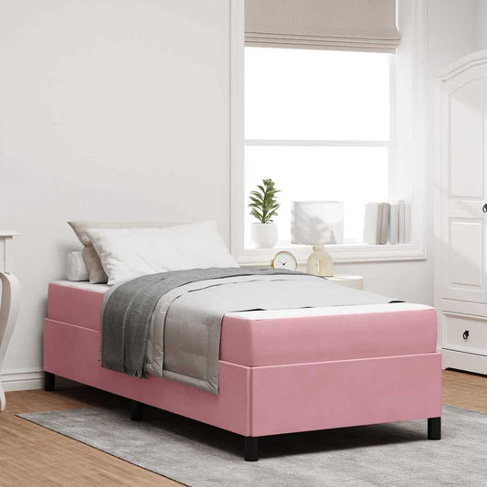 Struttura del letto Rosa e bianco 100 x 200 cm Velluto