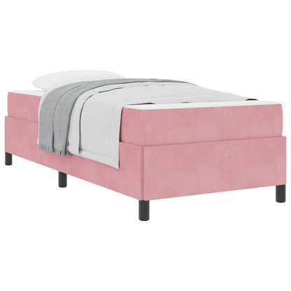 Struttura del letto con materasso Rosa 100 x 200 cm Tessuto | homemem39
