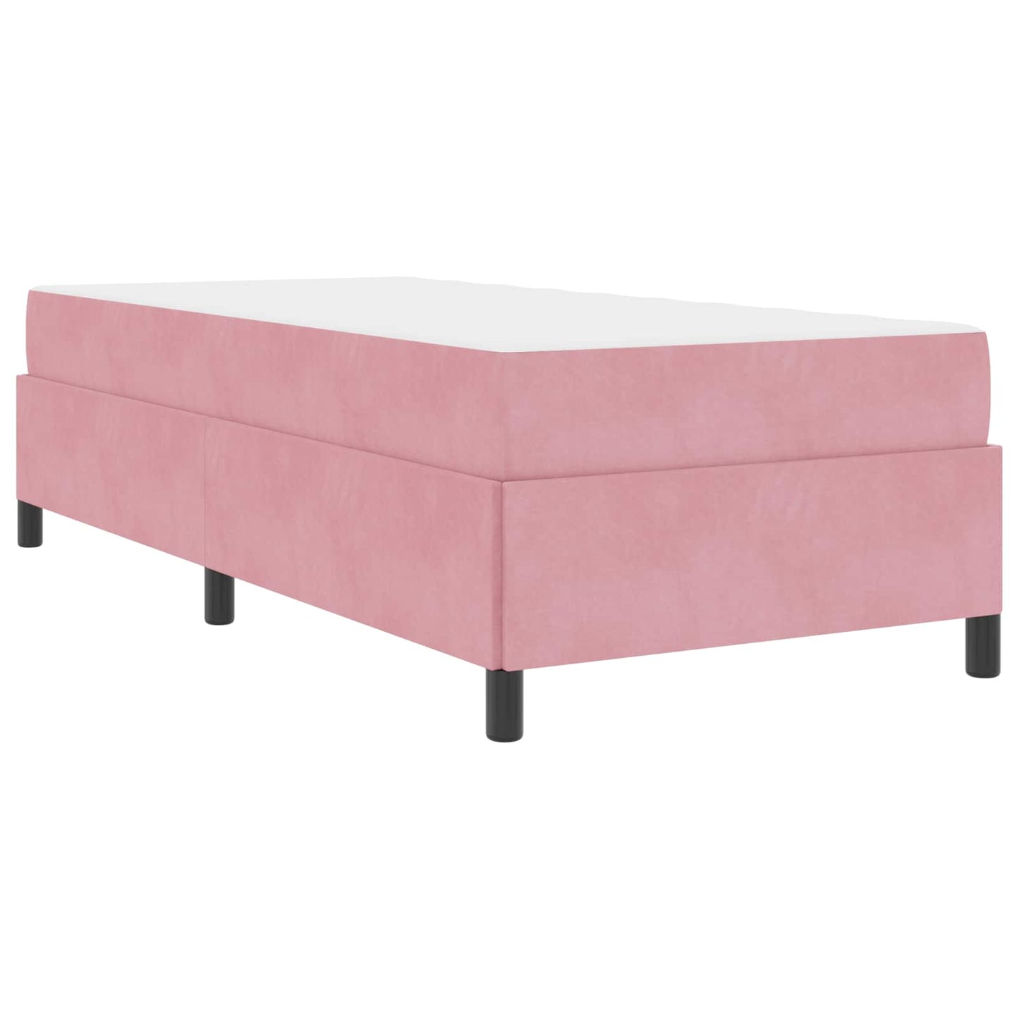 Struttura del letto con materasso Rosa 100 x 200 cm Tessuto | homemem39