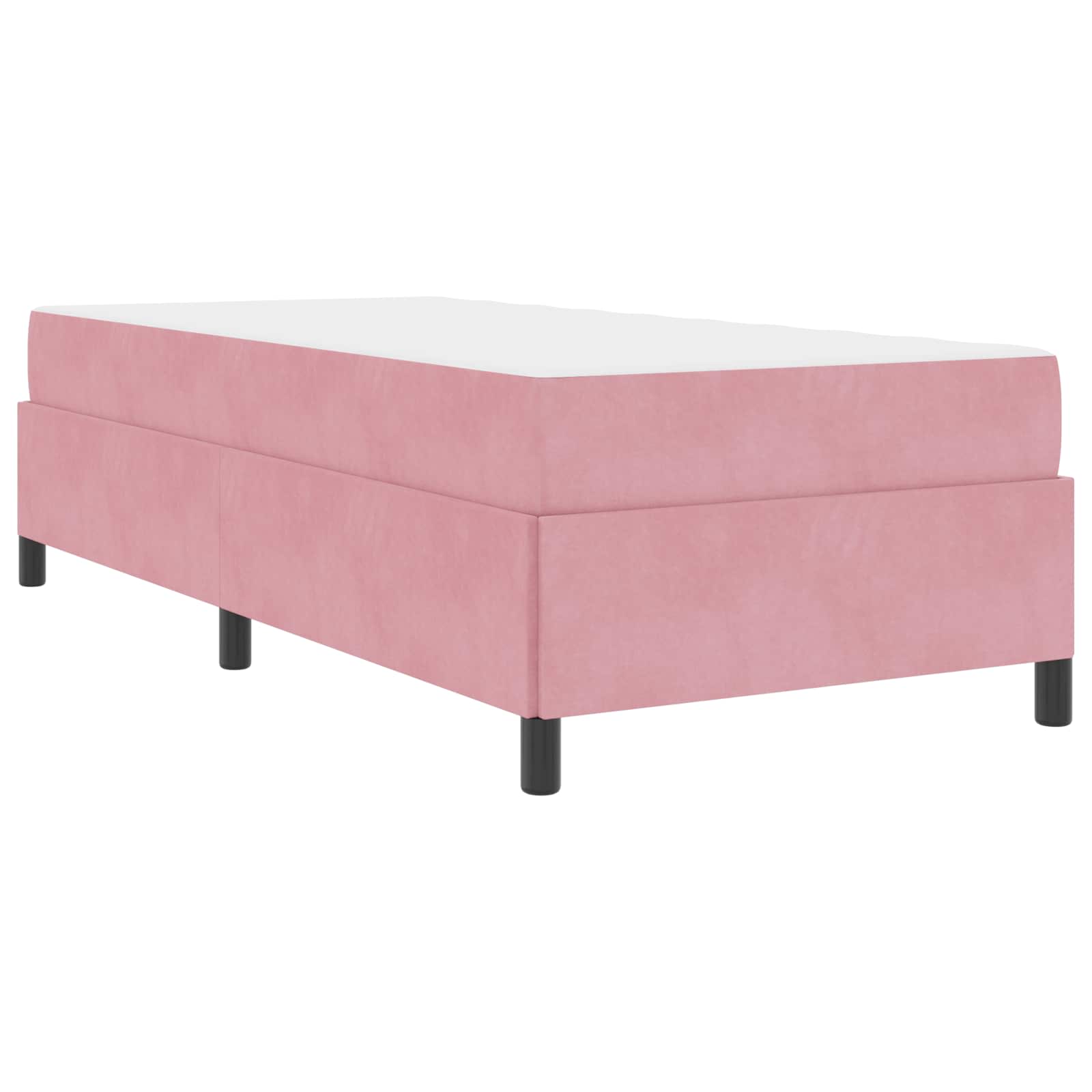 Struttura del letto con materasso Rosa 100 x 200 cm Tessuto | homemem39