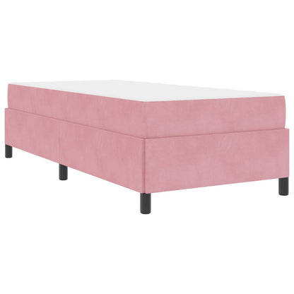 Struttura del letto con materasso Rosa 100 x 200 cm Tessuto | homemem39
