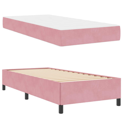 Struttura del letto con materasso Rosa 100 x 200 cm Tessuto | homemem39