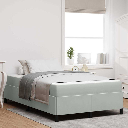 Struttura del letto Bianco e Grigio chiaro 120 x 190 cm Velluto - homemem39