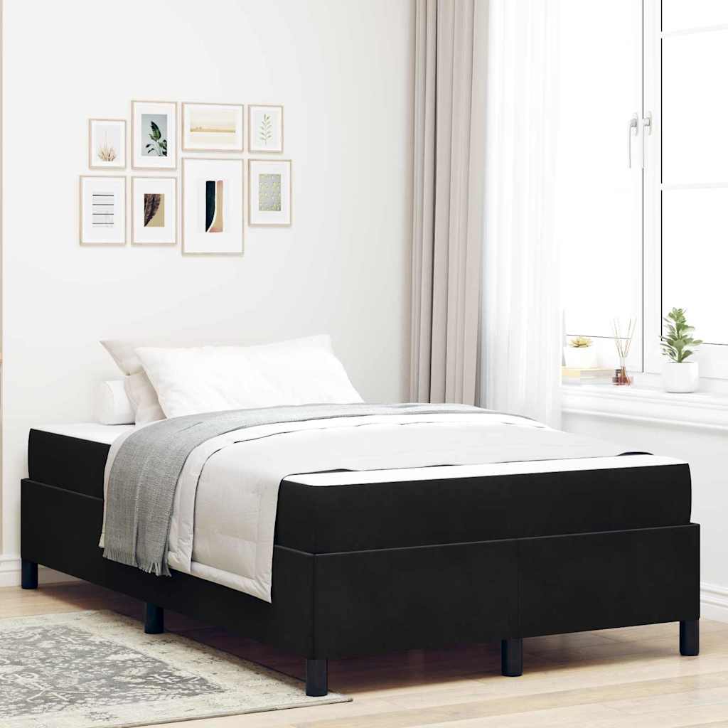 Struttura del letto con materasso Nero 120 x 190 cm Tessuto | homemem39