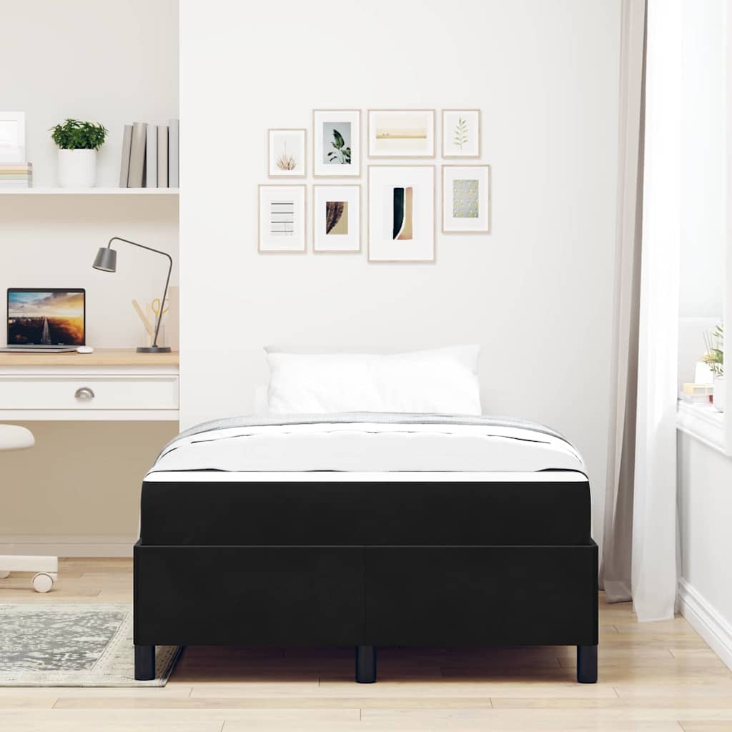 Struttura del letto con materasso Nero 120 x 190 cm Tessuto | homemem39