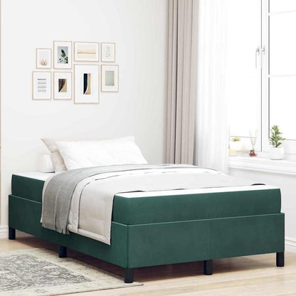 Struttura del letto Verde scuro e bianco 120 x 190 cm Velluto